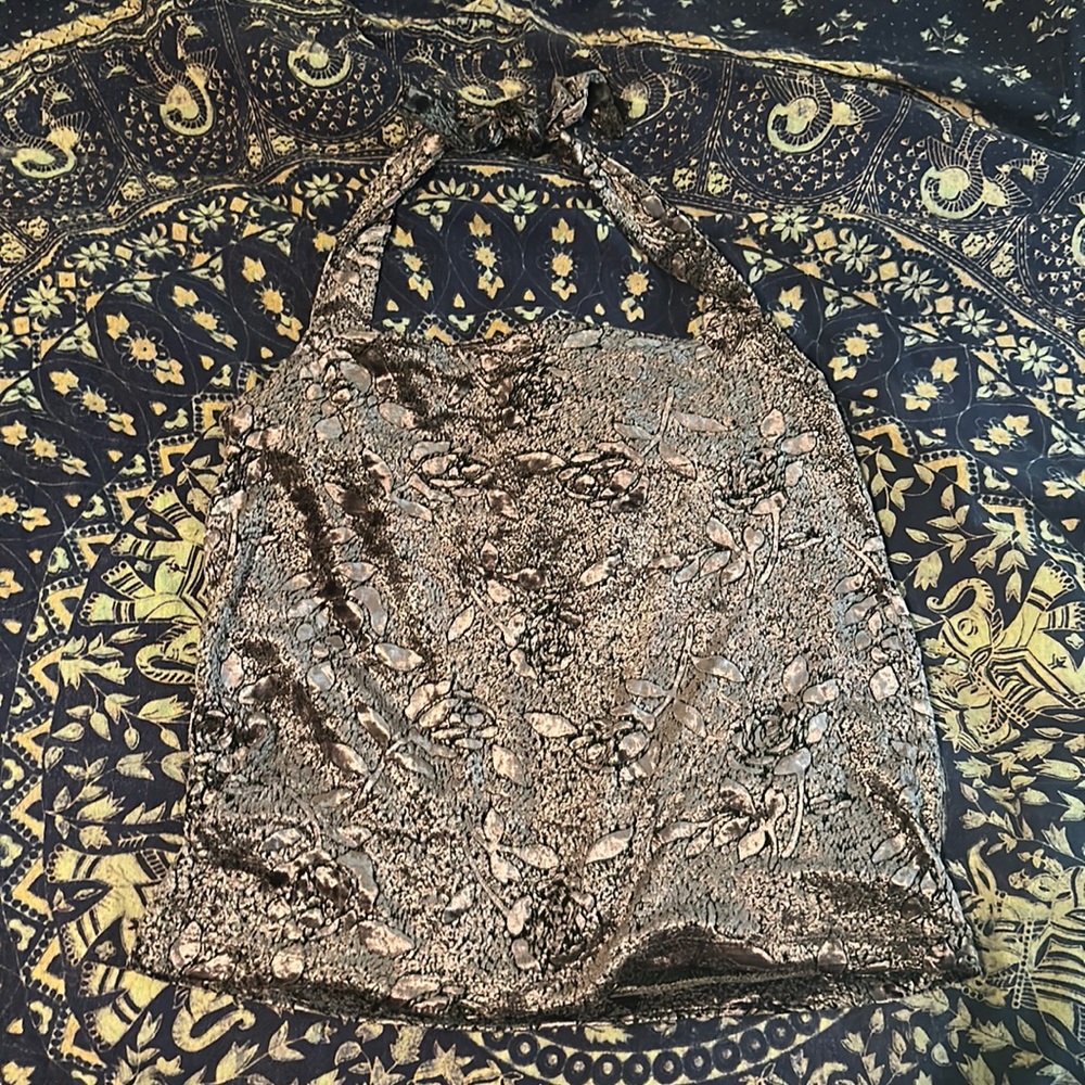 Vintage Carole Little velvet halter top.